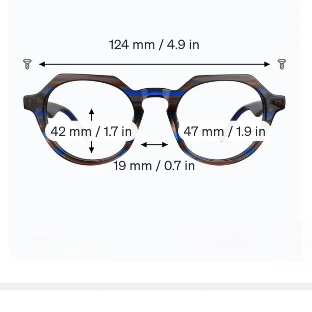 Zenni Premium Acetate Geometric Frames (4429839) + Case - Navy & Amber Tortoise